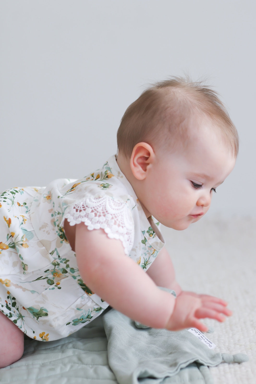 Burrow and Be Spring Melody lace sleeve Milly romper