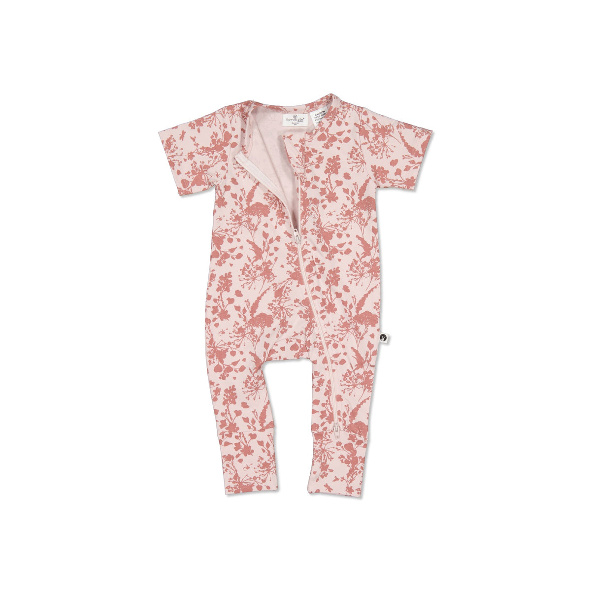 Burrow and Be Flower Splash short sleeve zip suit
