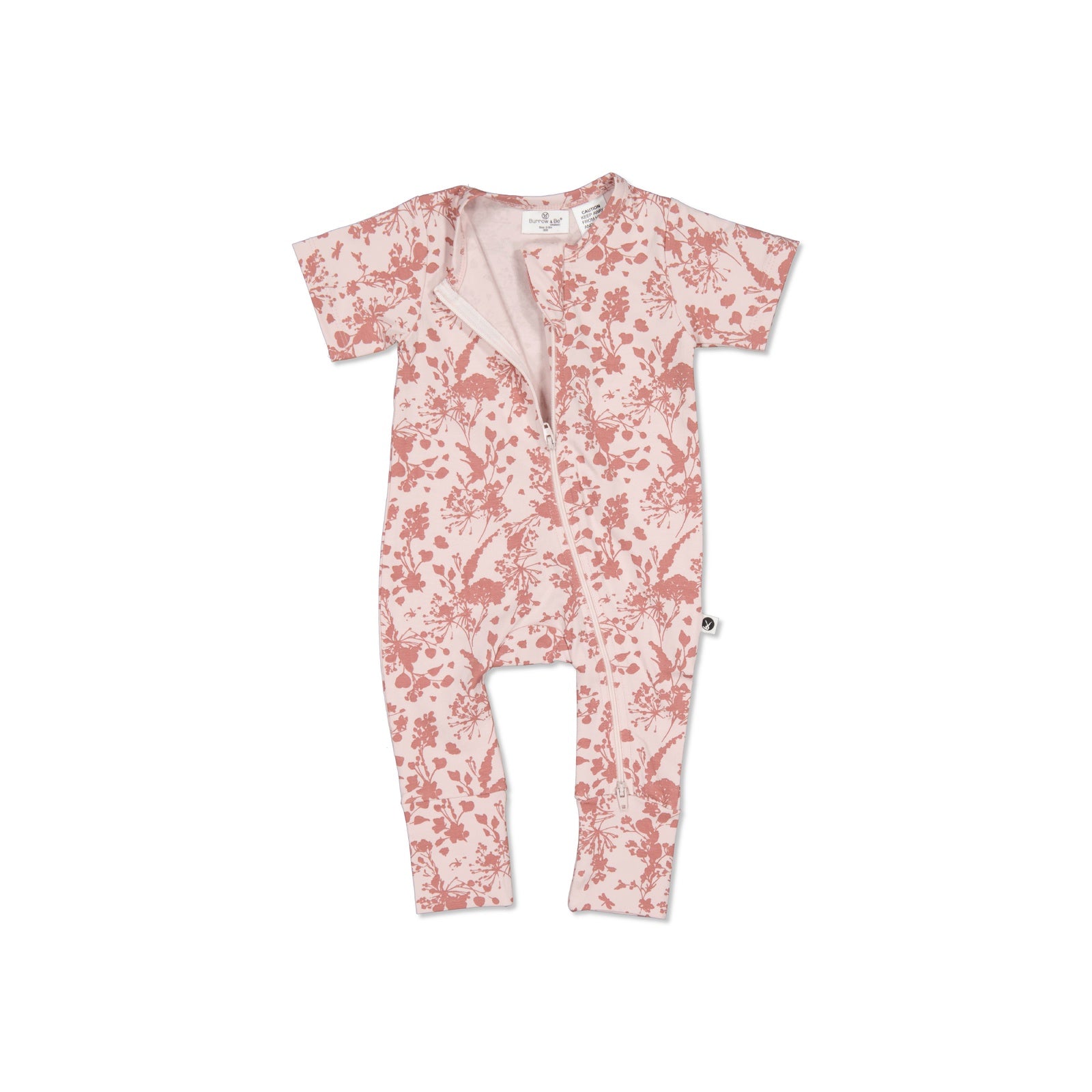 Burrow and Be Flower Splash short sleeve zip suit
