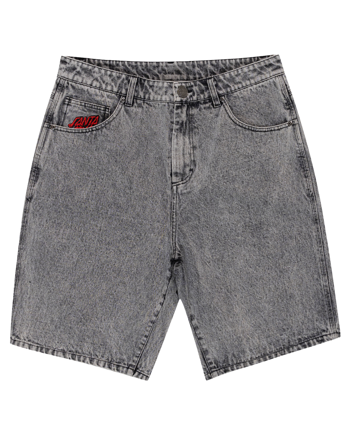 Santa Cruz Bone Hand Evolved Jean Shorts, Baggy Fit Jean
