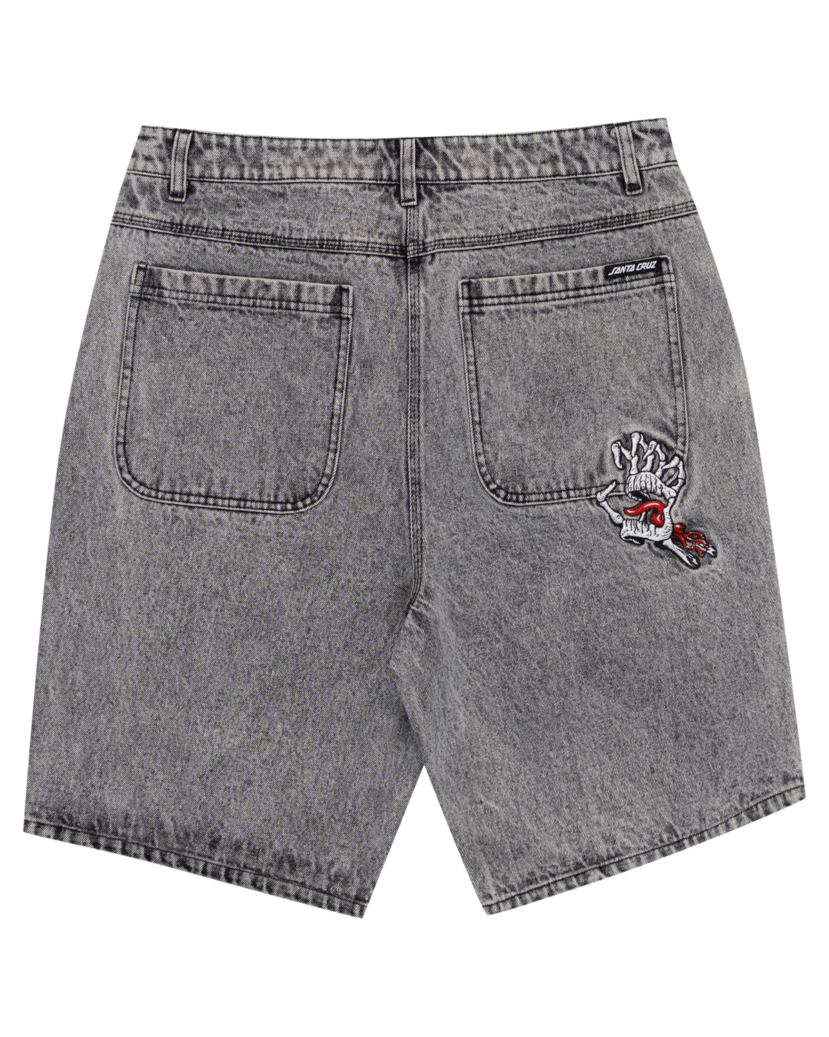 Santa Cruz Bone Hand Evolved Jean Shorts, Baggy Fit Jean