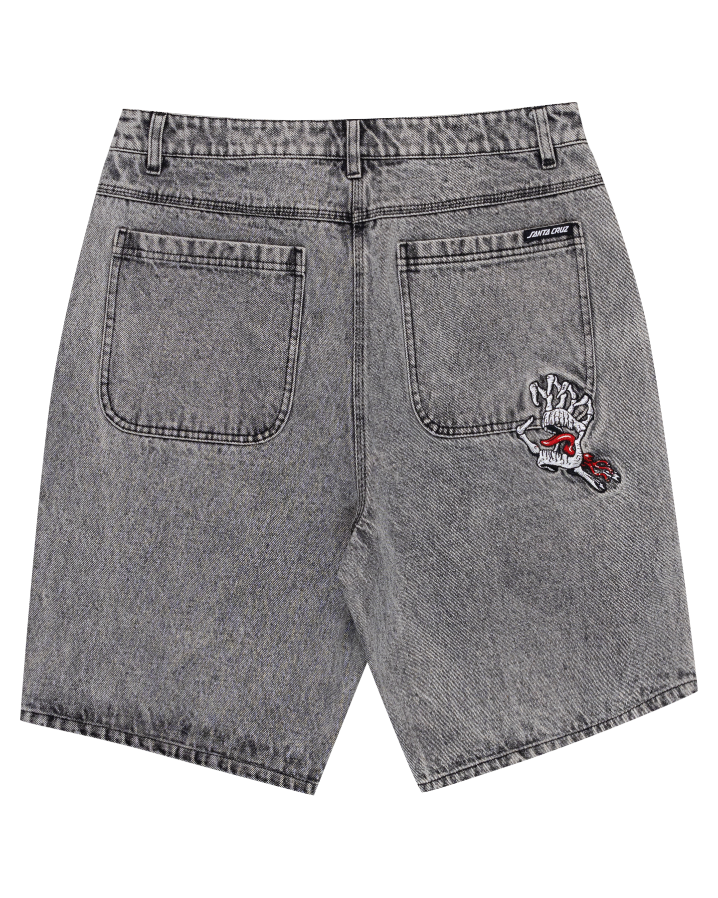 Santa Cruz Bone Hand Evolved Jean Shorts, Baggy Fit Jean