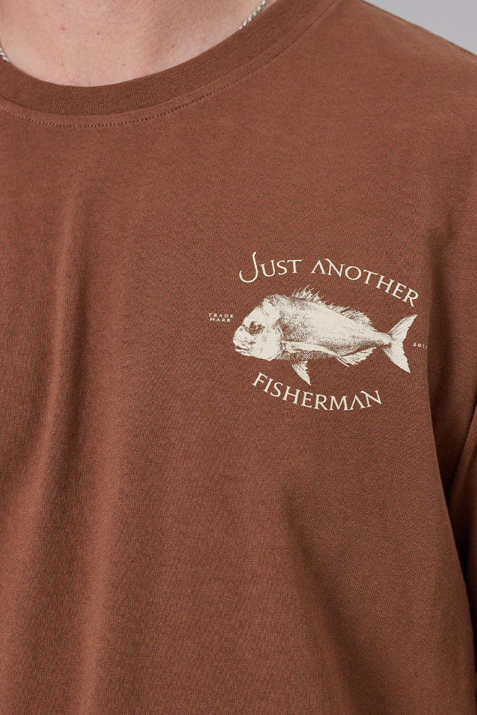 Just Another Fisherman Snapper Sea Tee Brown