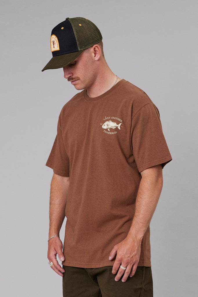 Just Another Fisherman Snapper Sea Tee Brown