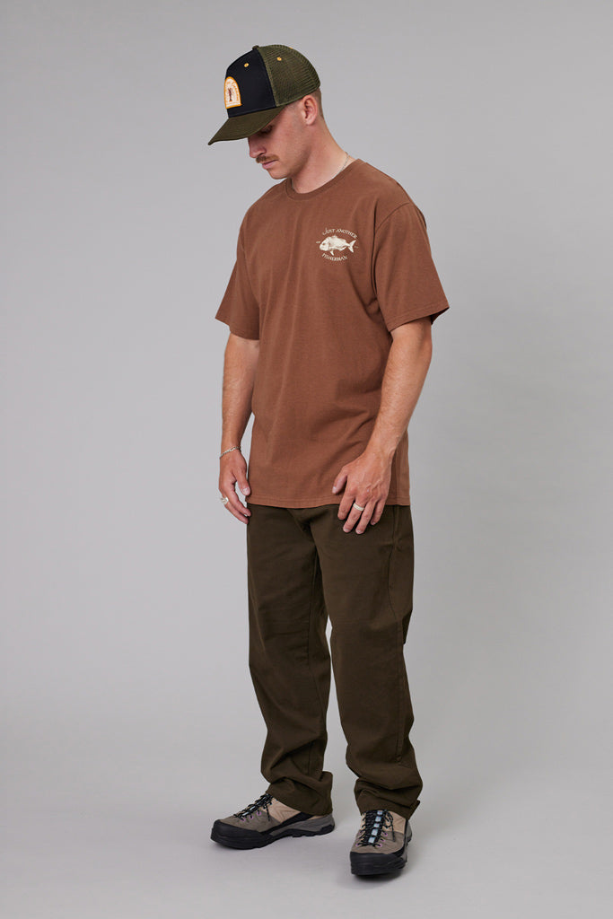 Just Another Fisherman Snapper Sea Tee Brown