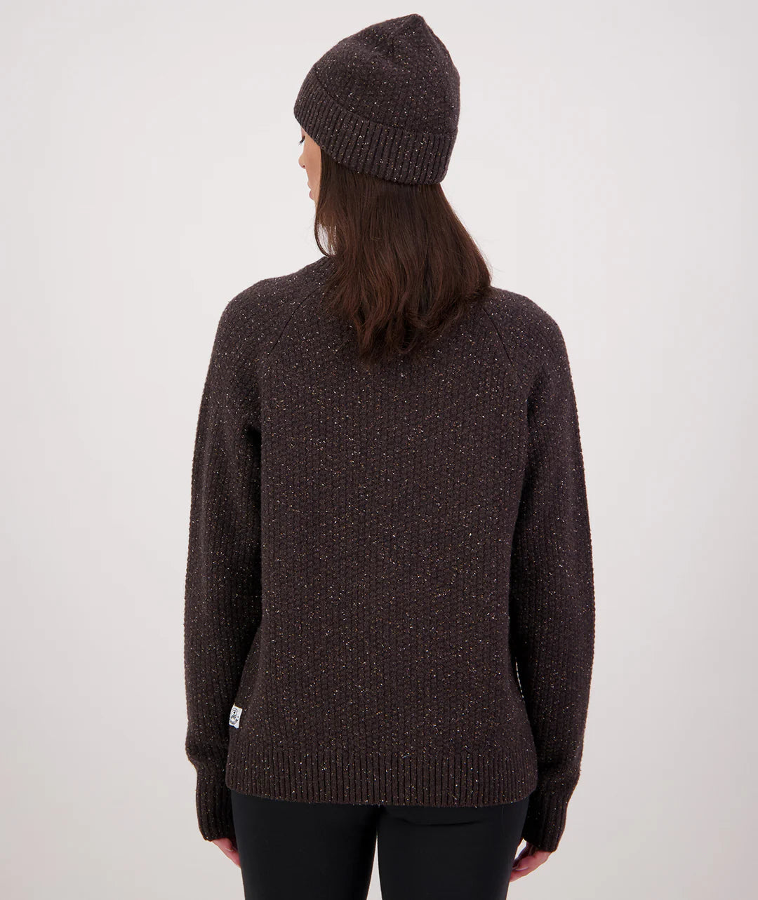 Swanndri Women's Lyttelton Waffle Crew Espresso Marle