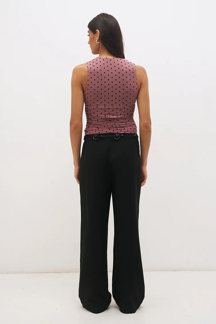 Mon Renn Sonata Spot Top Rosewood and Black