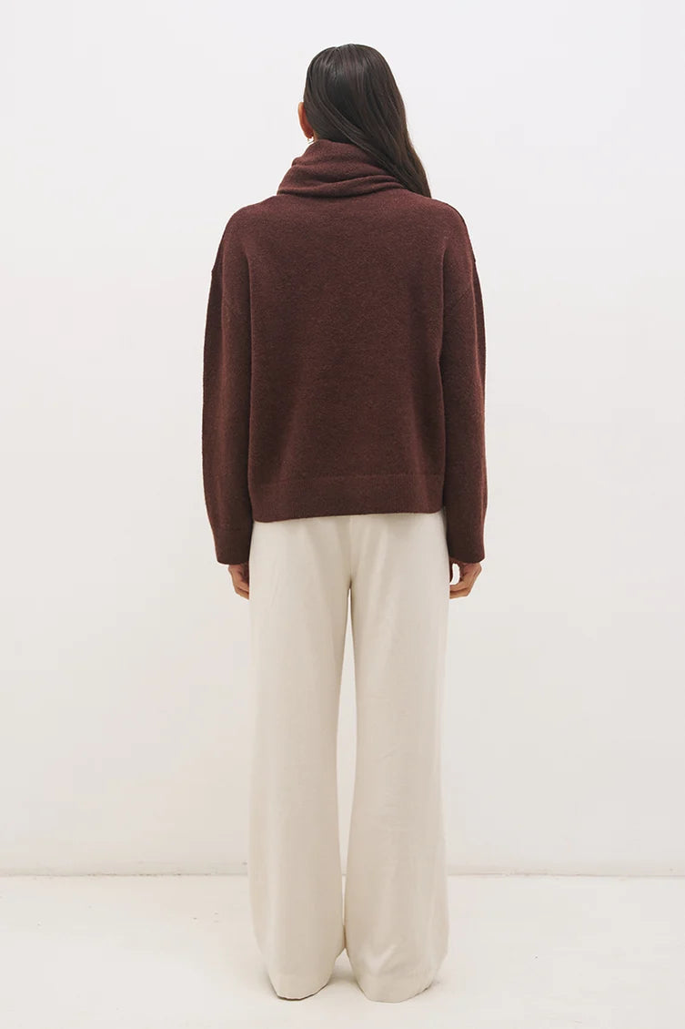Mon Renn Scarf Knit Jumper Cacao