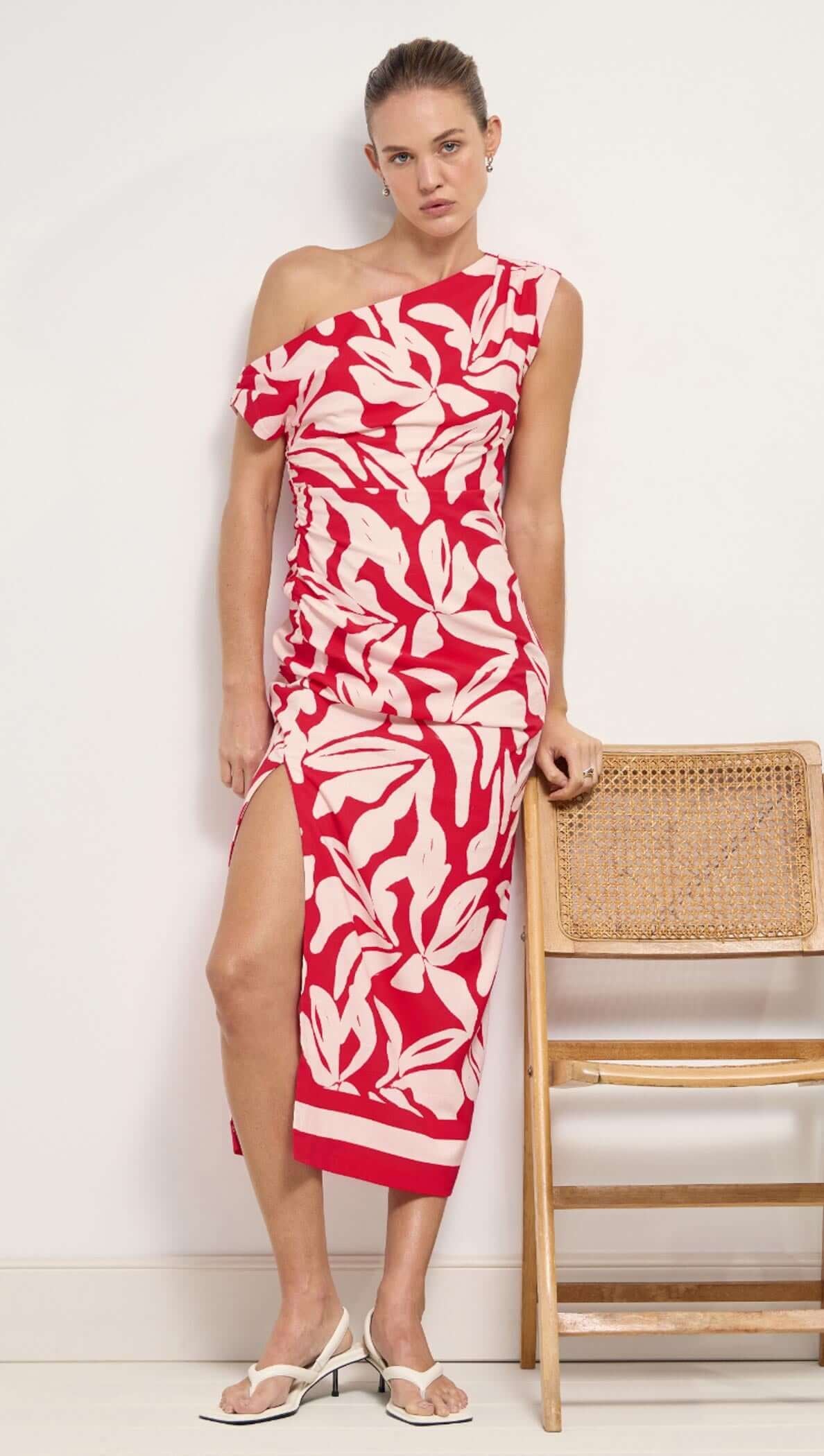 Staple The Label Serata Asym Midi Dress