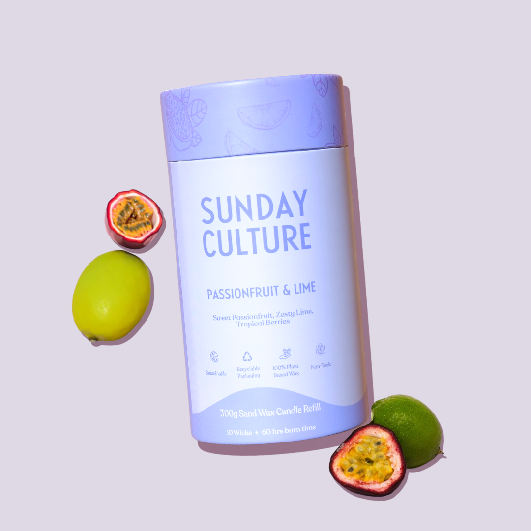 Sunday Culture Small Passionfruit &amp; Lime Ready-to-Pour Sand Wax