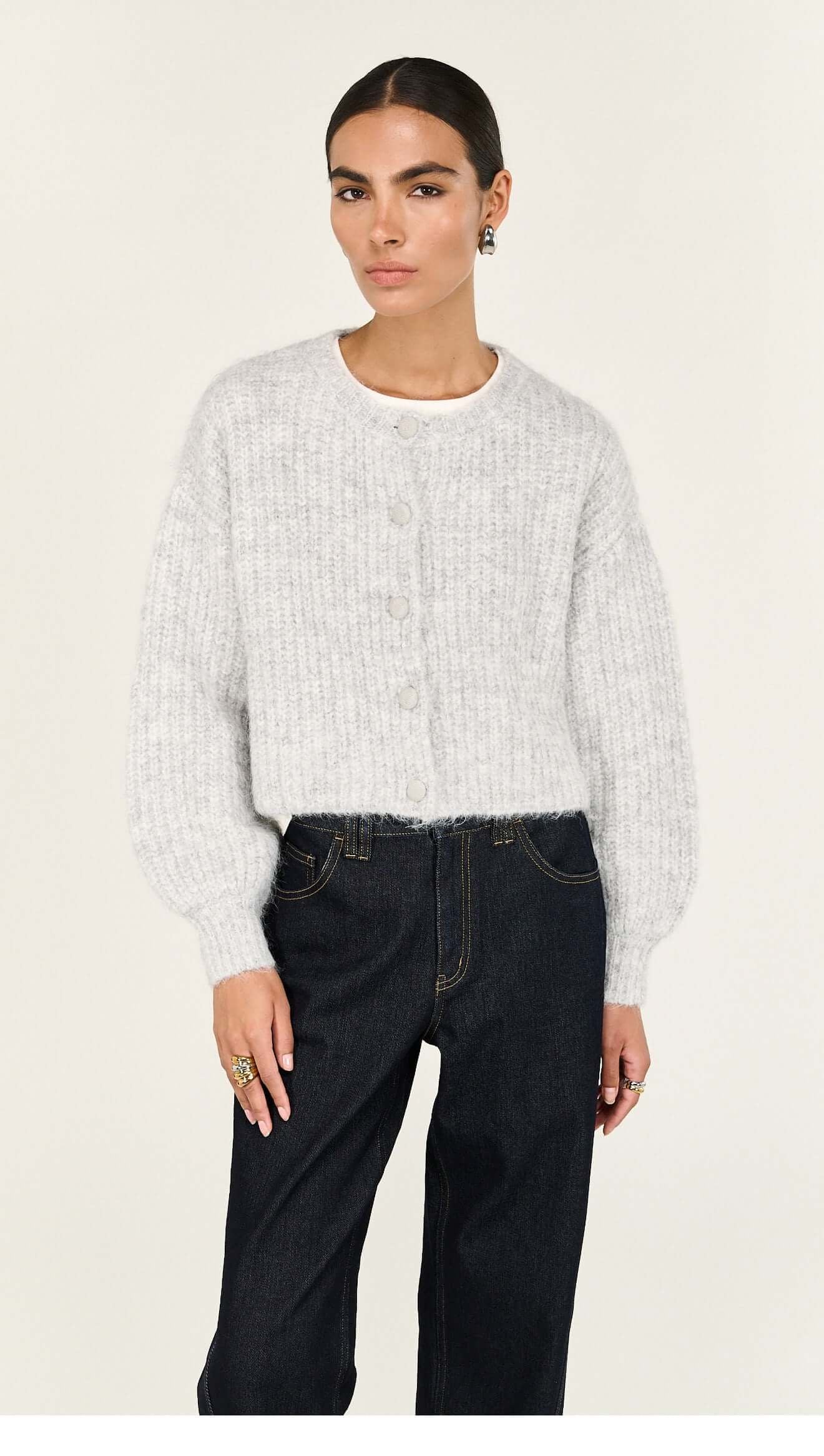 Staple The Label Oslo Cardigan Grey Marle