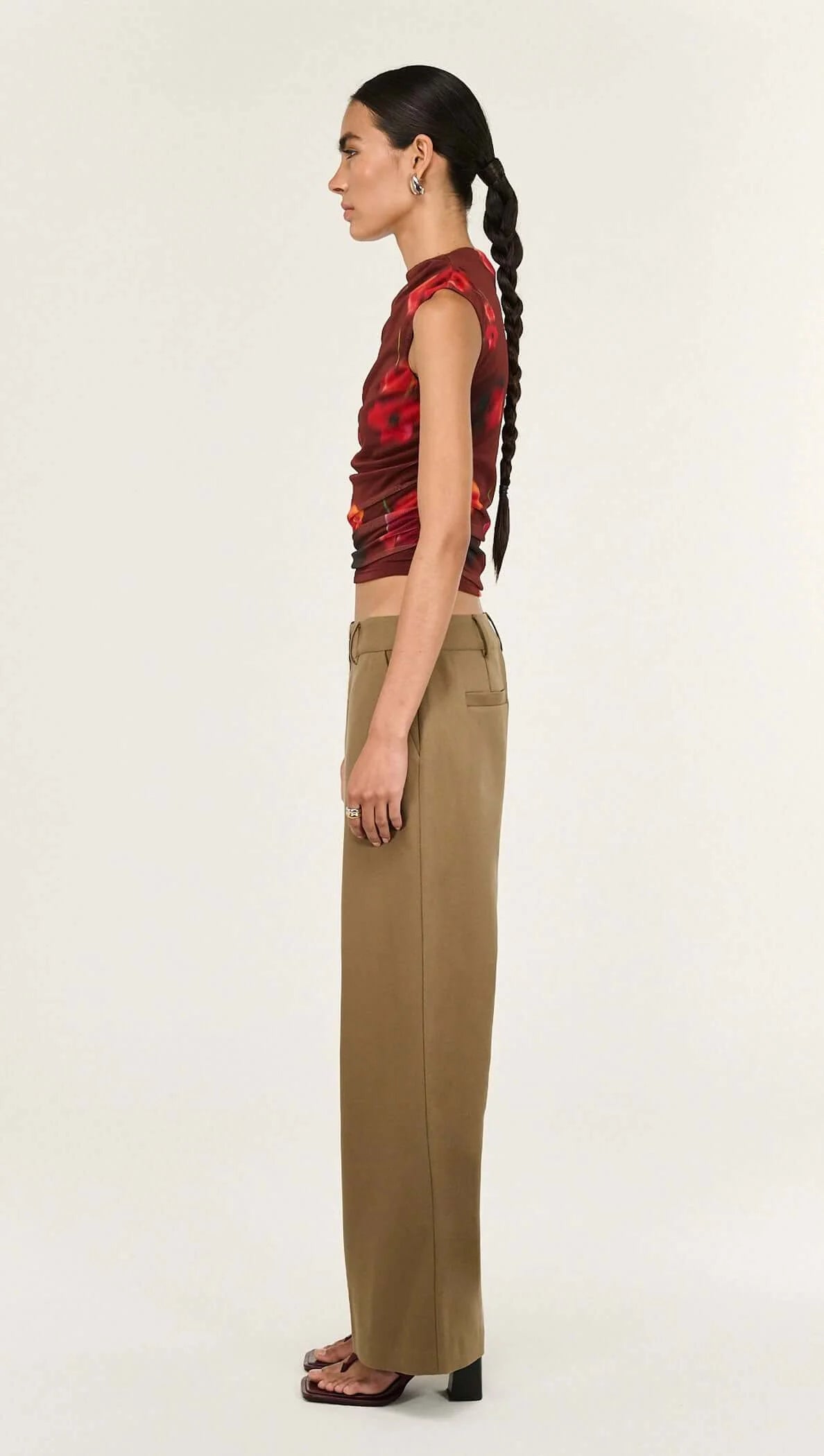 Staple The Label Vivi Mesh Top Choc