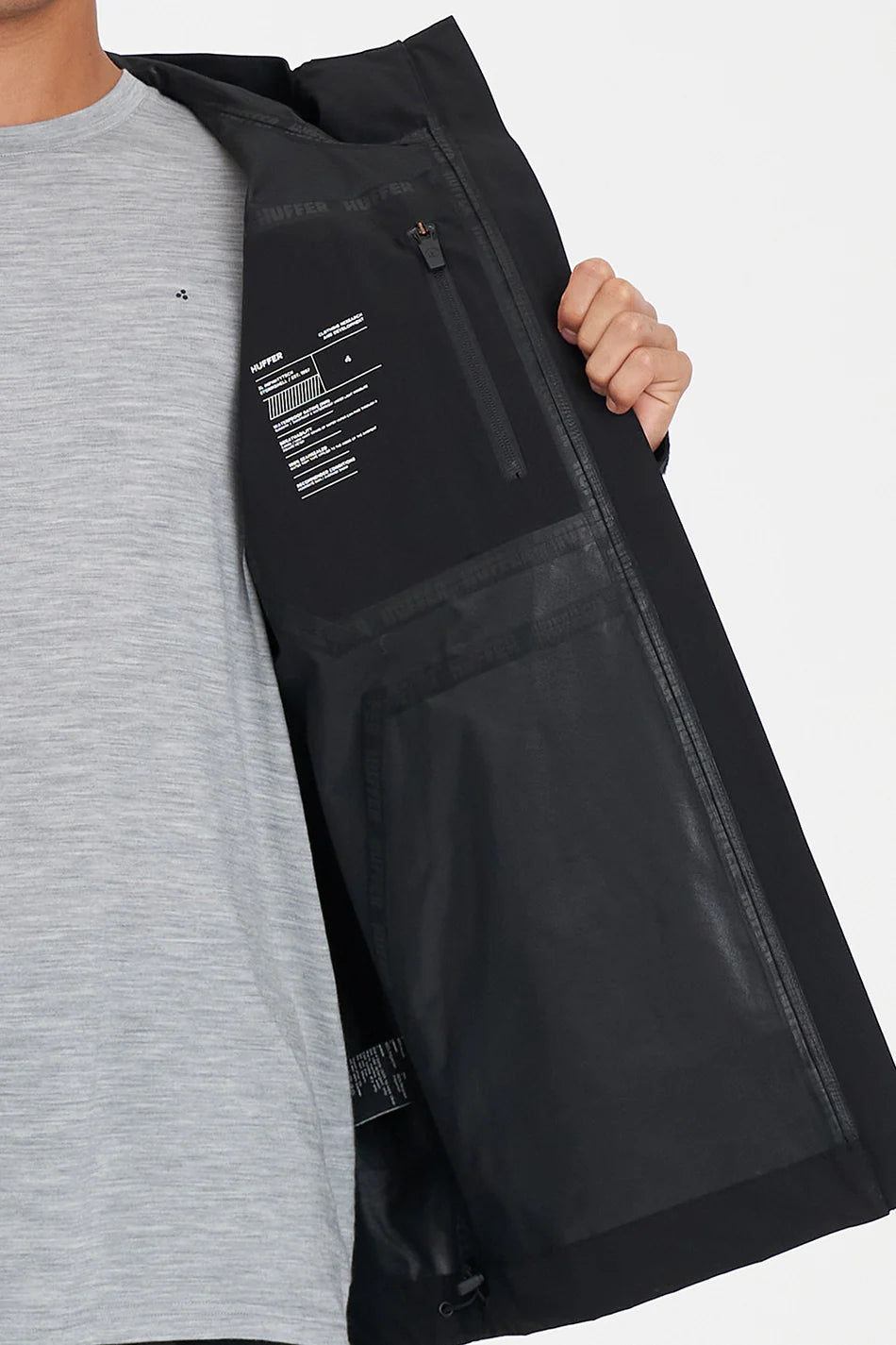 Huffer Mens Stormshell Jacket Black
