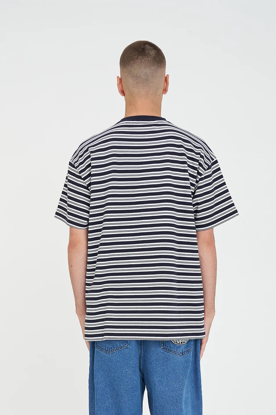 Huffer Stripe Block Tee Navy/Chalk