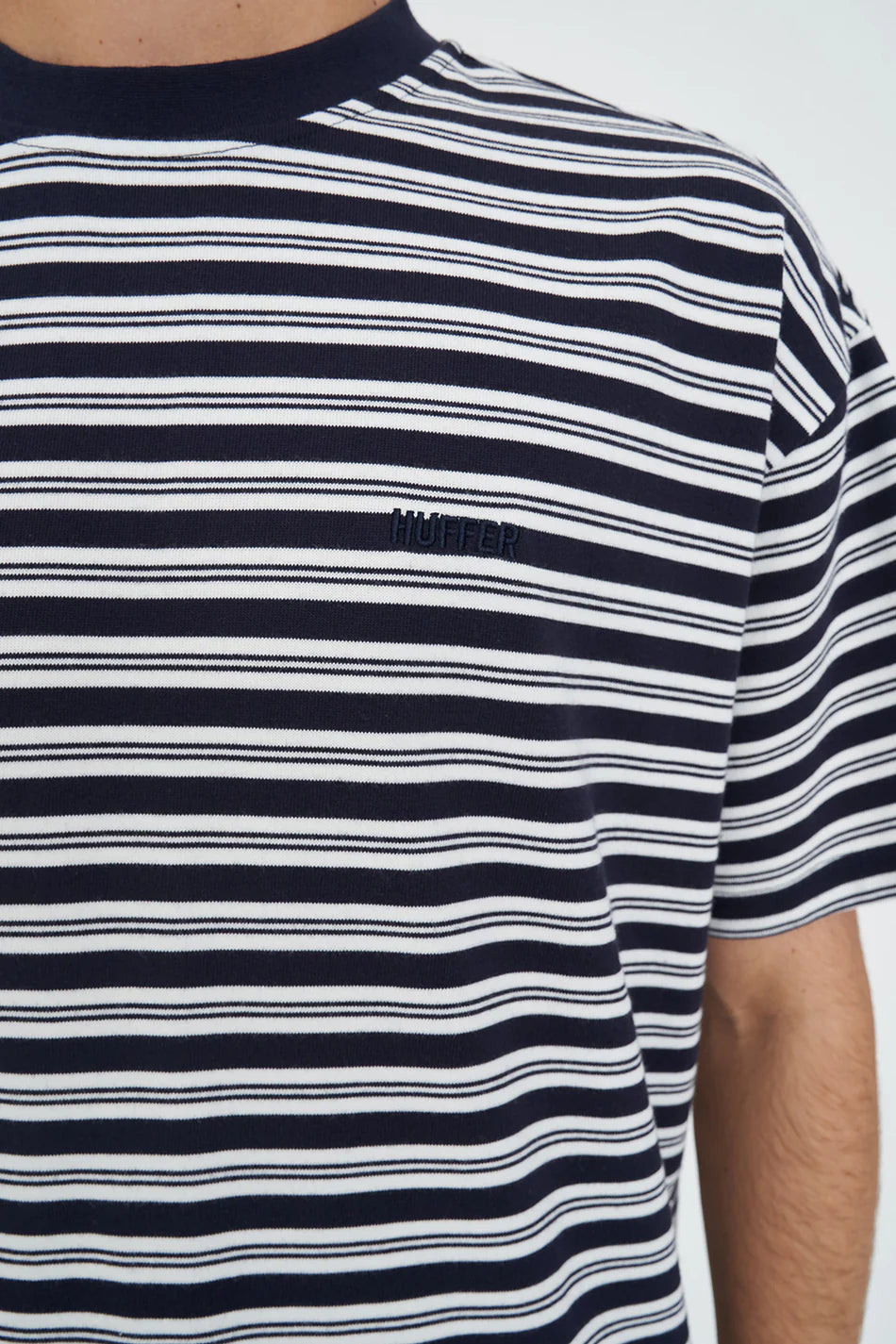 Huffer Stripe Block Tee Navy/Chalk