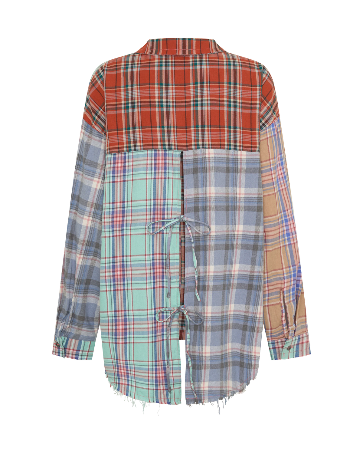 One Teaspoon Sunset Madras Check Tie Back Shirt-Multi Check