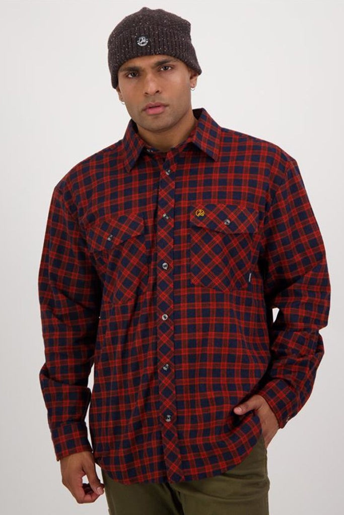 Swanndri Full Button Egmont Twin Pack Red Lattice/Toffee Lattice