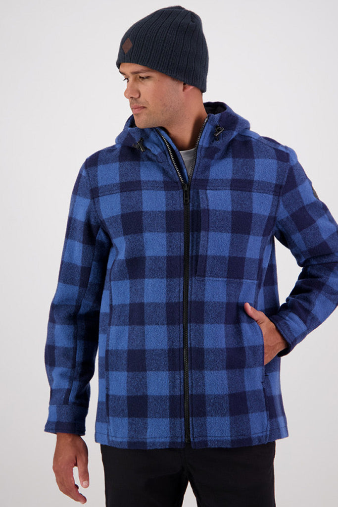 Swanndri Hudson Hoodie Oceanview/Navy Check