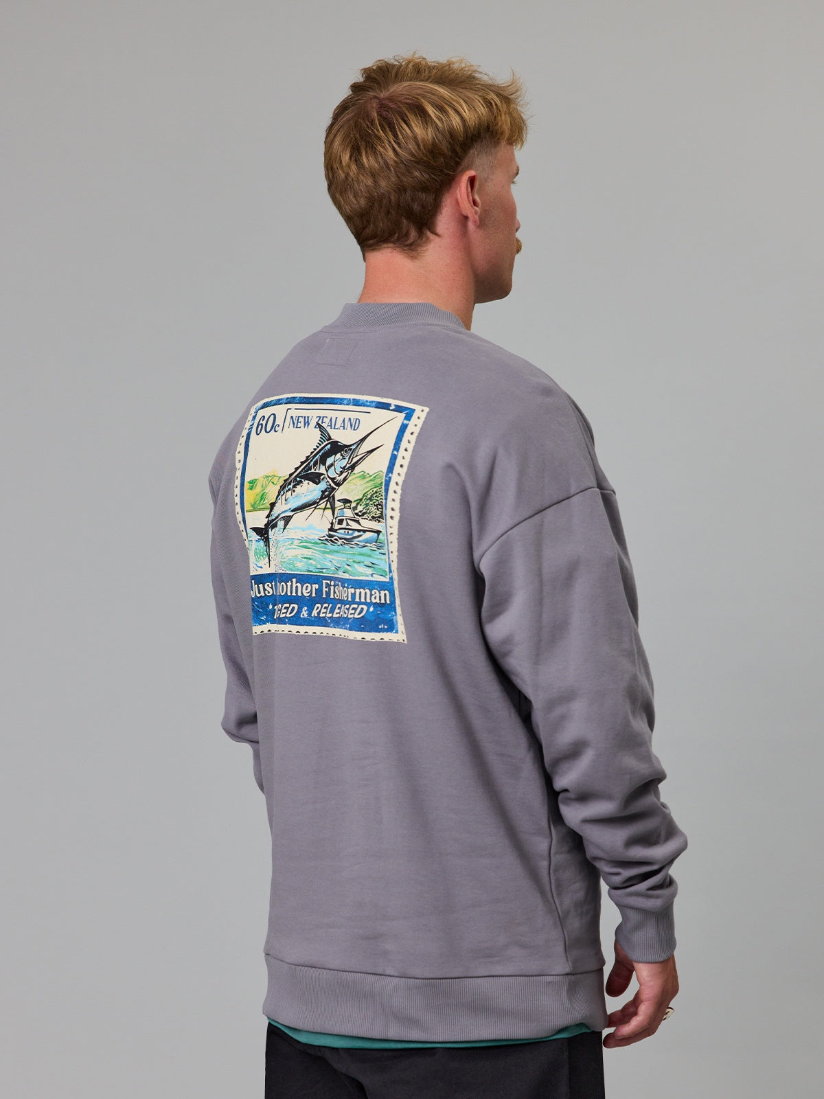 Just Another Fisherman Tagged & Released North Crew Charcoal