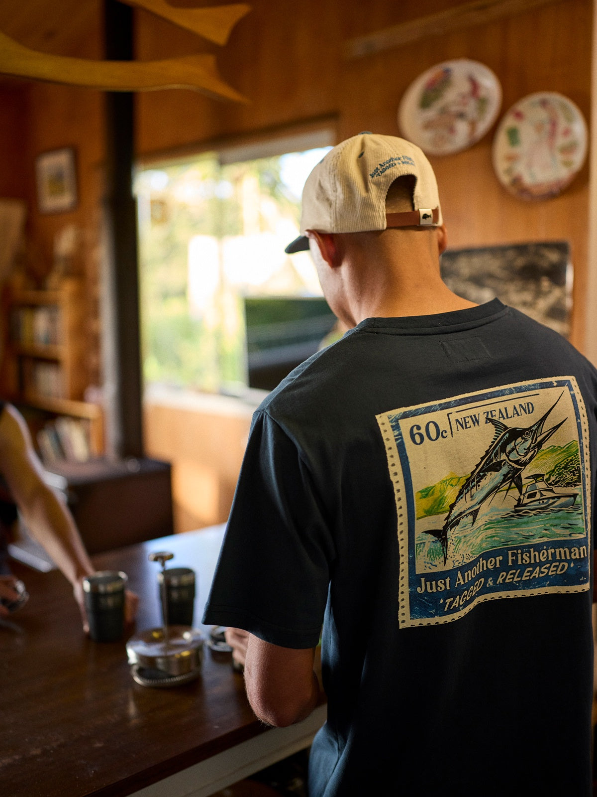 Just Another Fisherman Tagged &amp; Released Sea Tee Navy