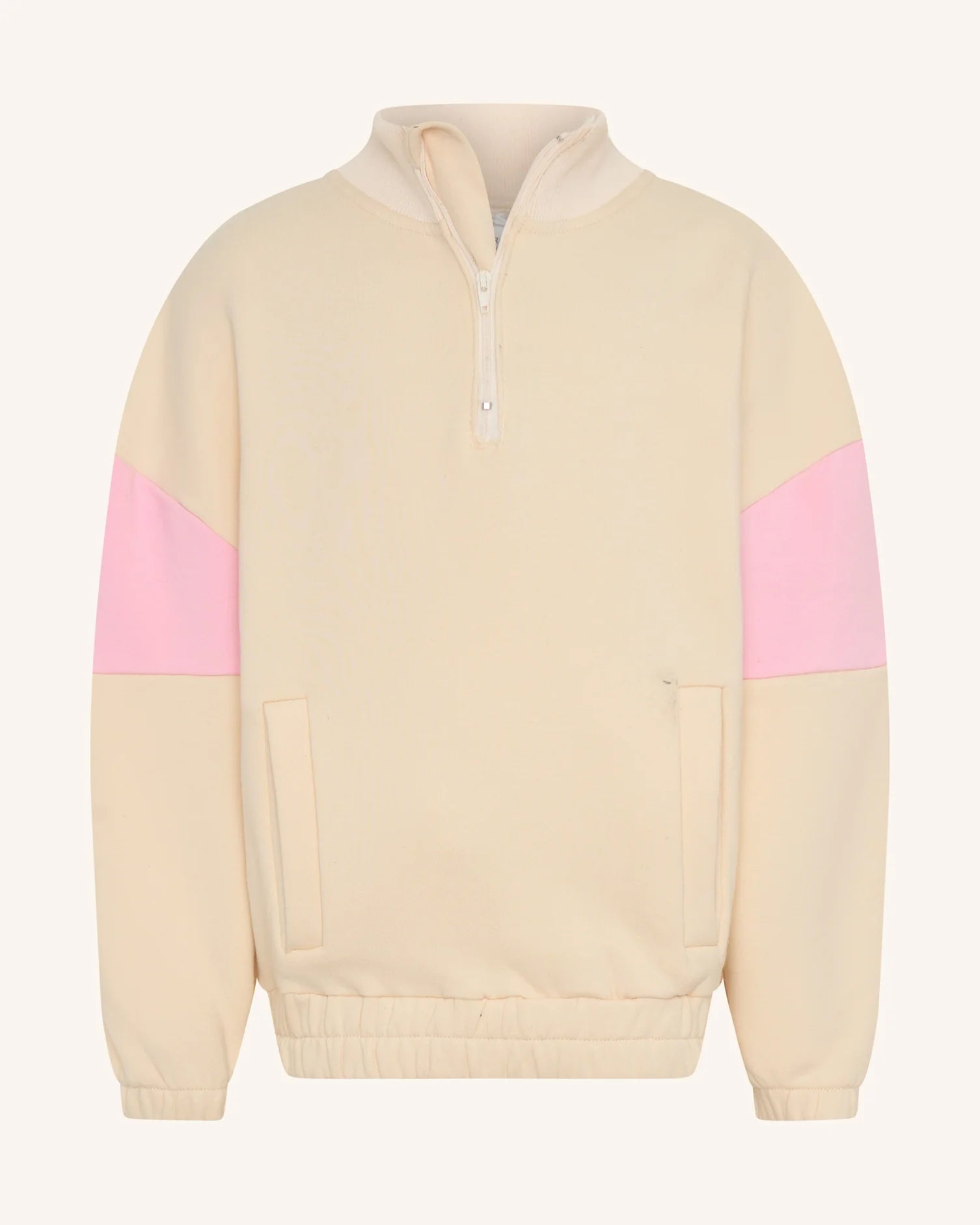 Tiny Tribe Pink High Neck Zip Segment Sweat Top