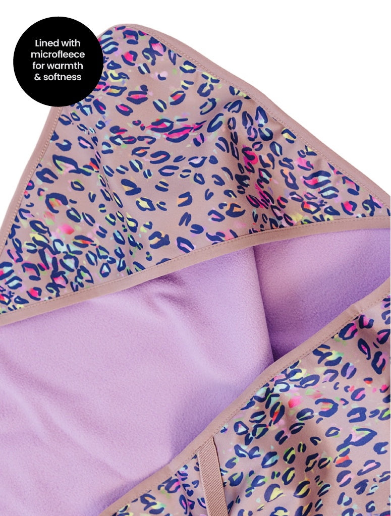 Therm All-Weather Hooded Blanket Rainbow Leopard