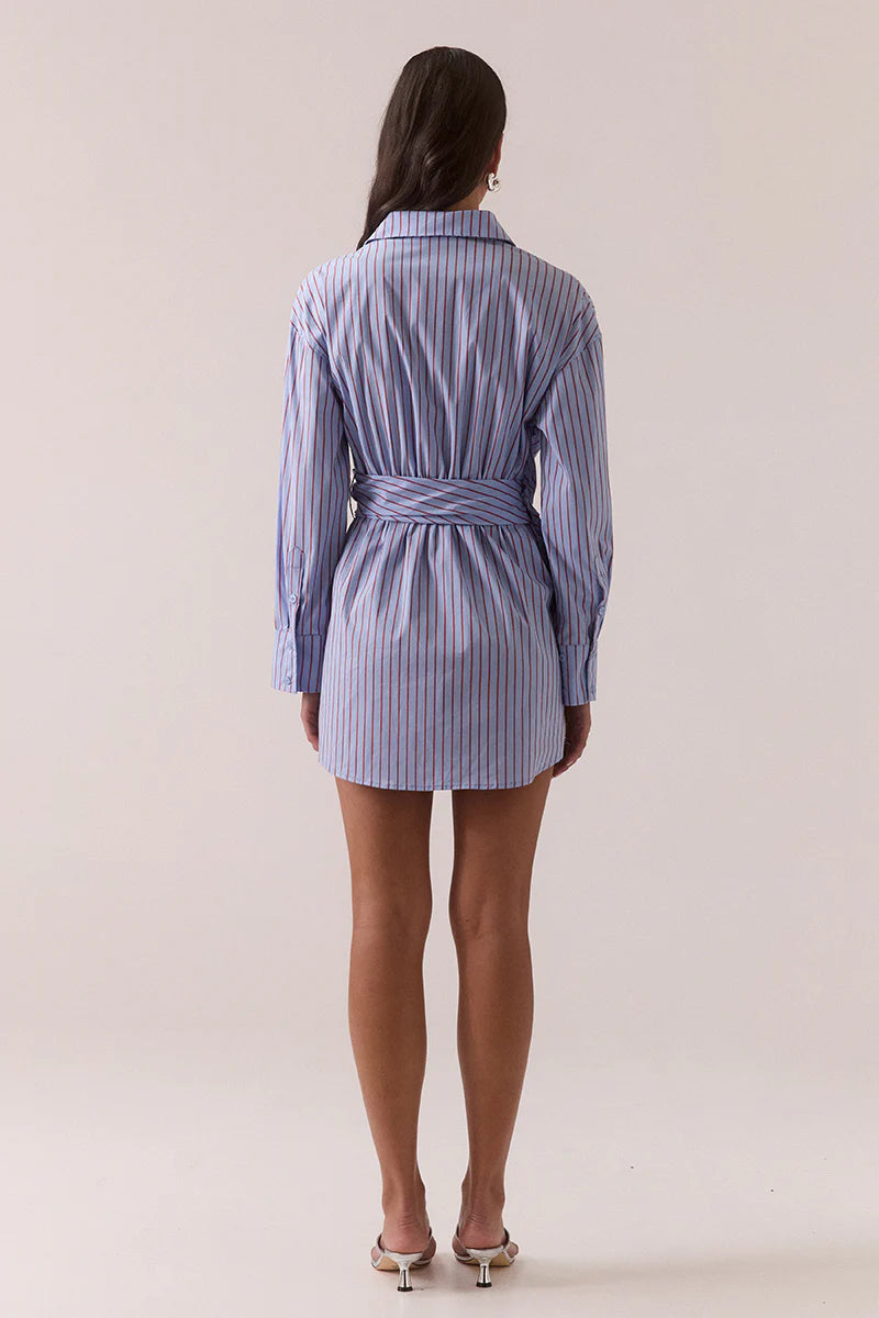 Sovere Taven Shirt Dress Cornflower Stripe