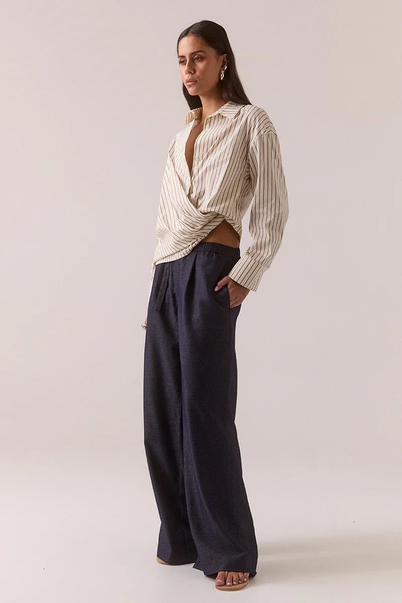 Sovere Taven Shirt Latte Stripe
