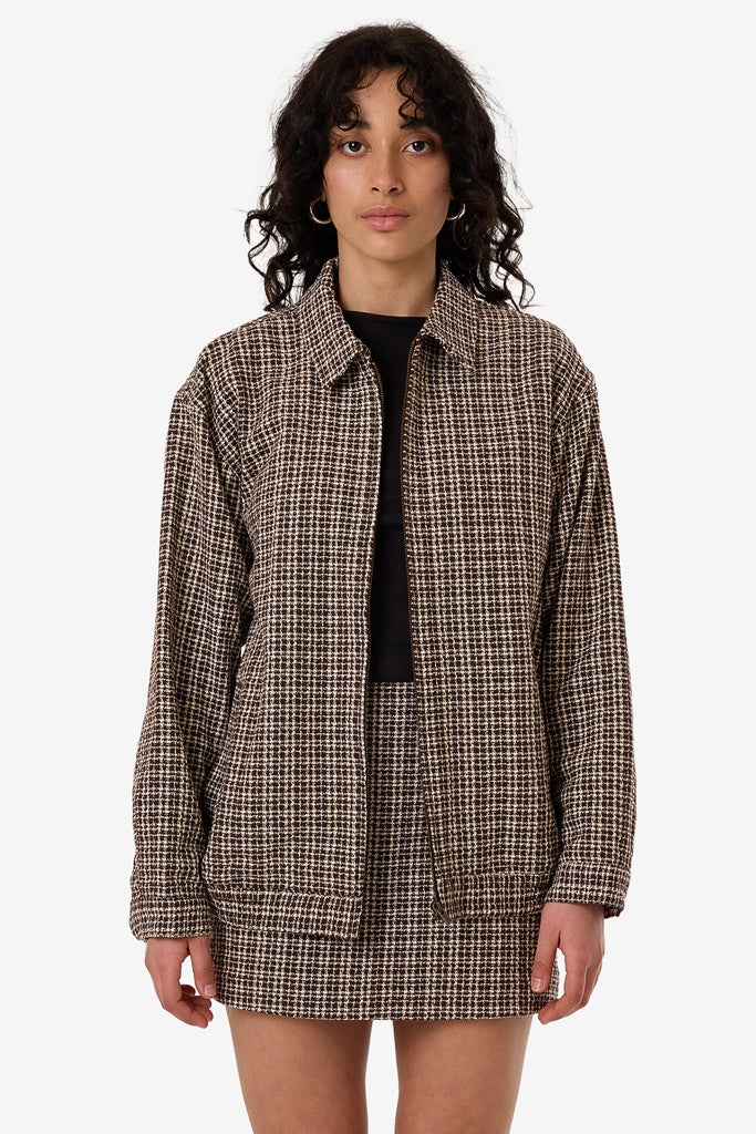 Thrills Hazed Harrington Jacket Coffee
