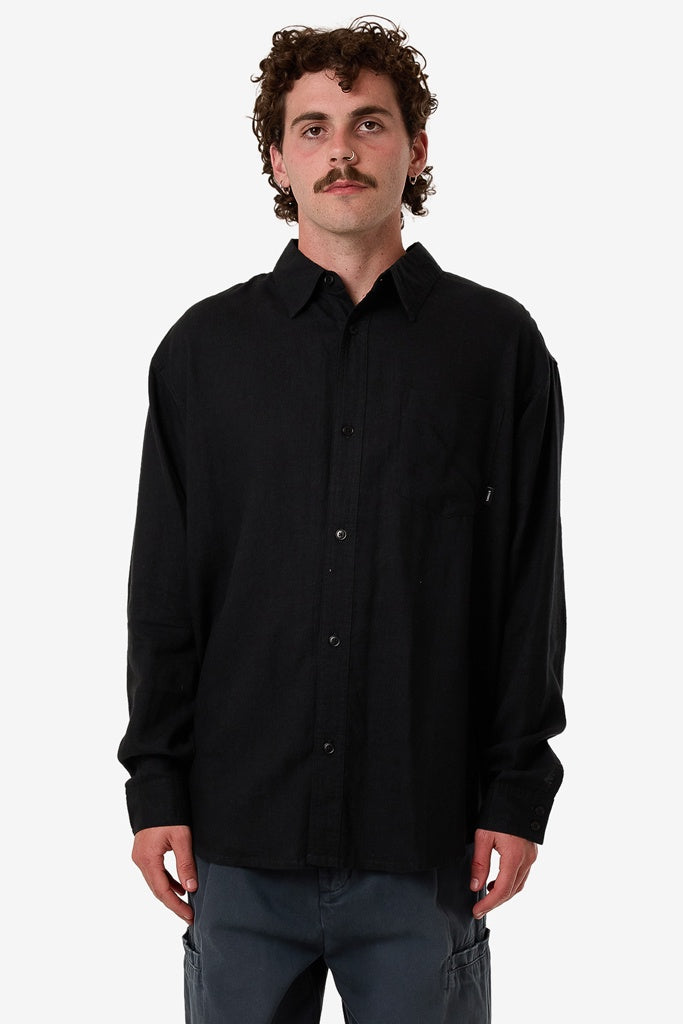Thrills Hemp Thrills Oversize Long Sleeve Shirt Black