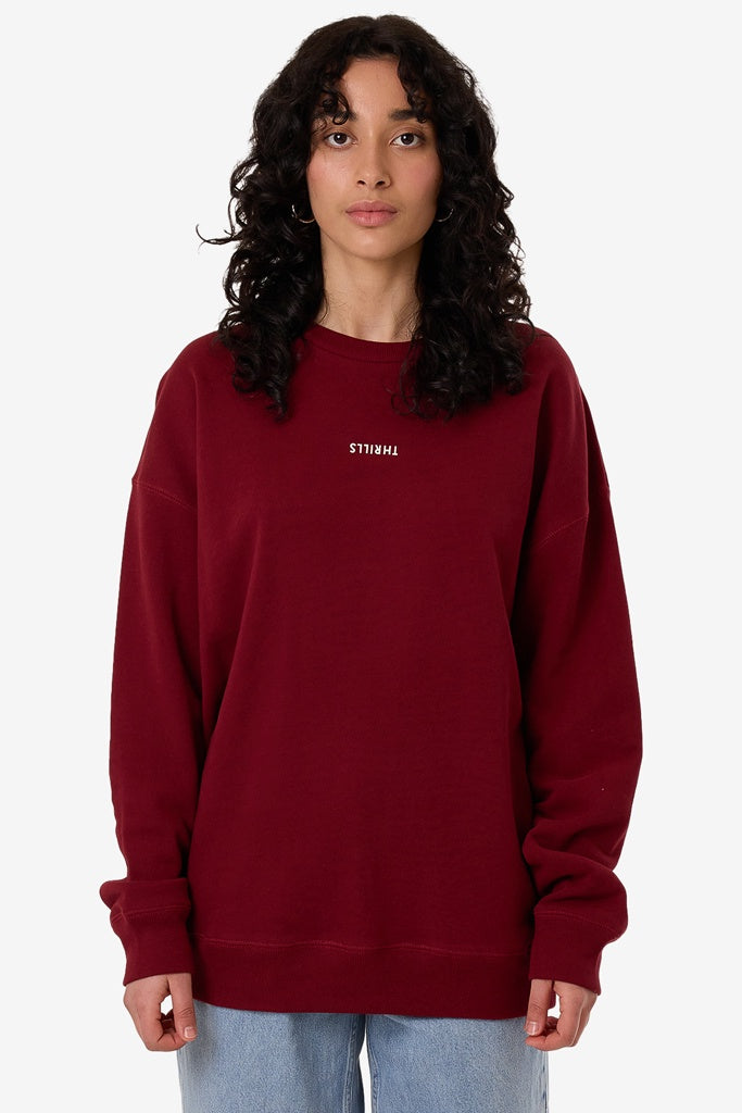 Thrills Minimal Thrills Slouch Crew Cabernet