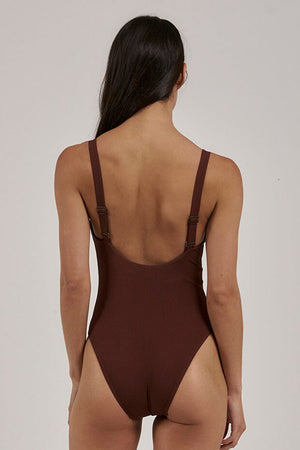 Thrills Paradise Code Classic V-Neck One Piece Chimney Red