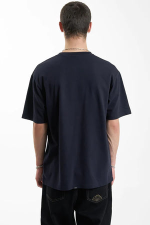 Thrills Thou Shall Not Oversize Fit Tee Midnight Blue