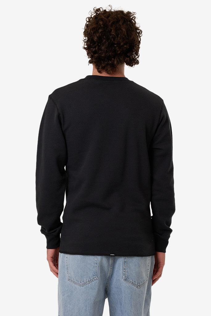 Thrills Adapted Waffle Long Sleeve Faded Black