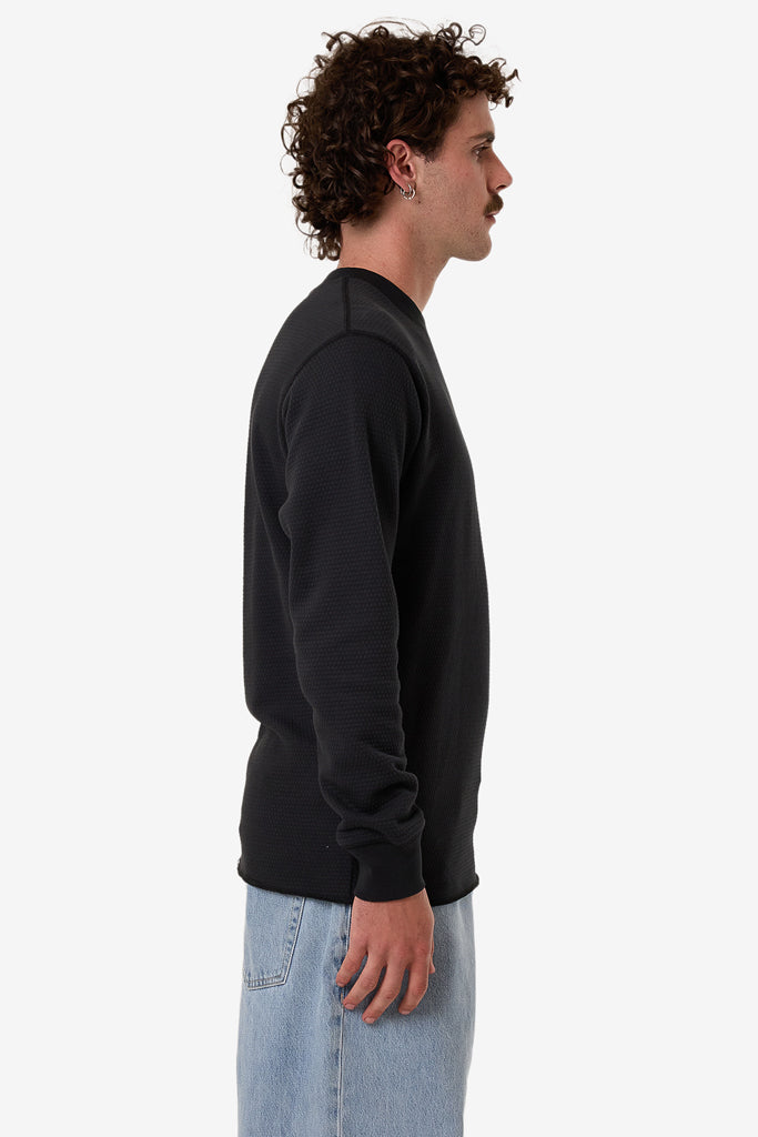 Thrills Adapted Waffle Long Sleeve Faded Black