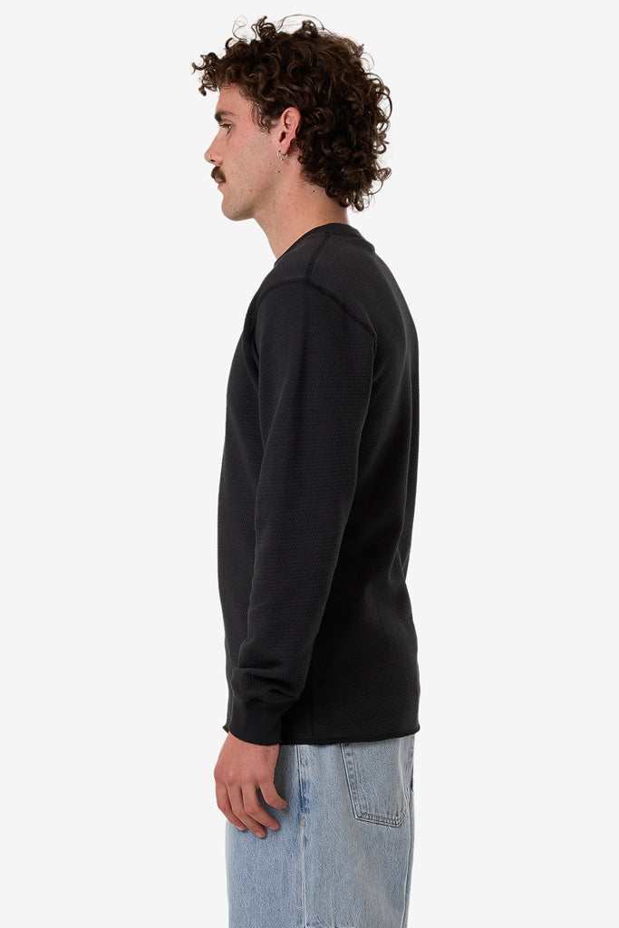 Thrills Adapted Waffle Long Sleeve Faded Black
