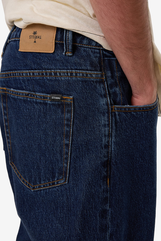 Thrills Big Slacker Denim Jean Rinsed Ink