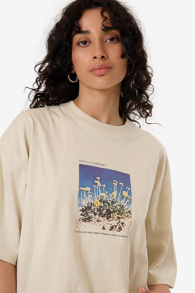 Thrills Cyclicle Beginnings Oversized Tee Heritage White