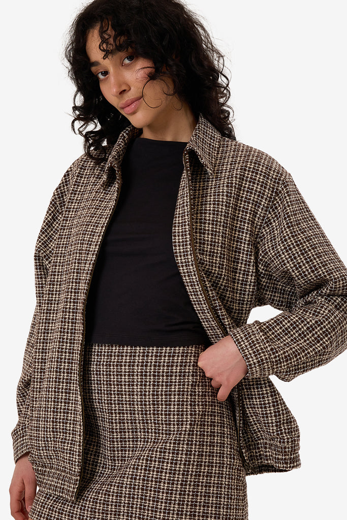 Thrills Hazed Harrington Jacket Coffee