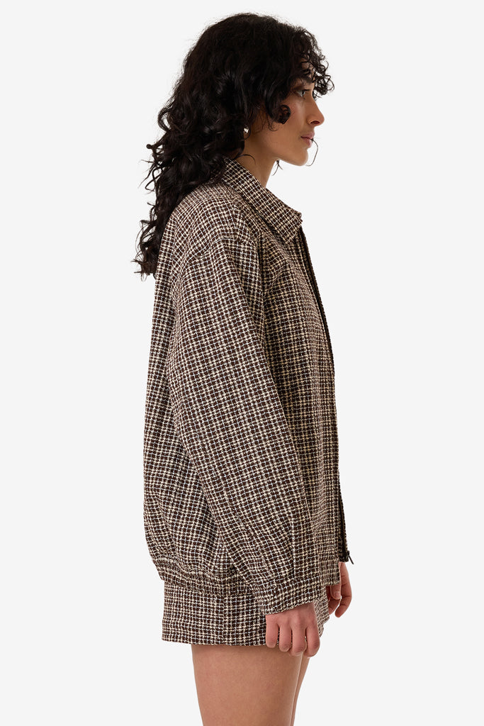 Thrills Hazed Harrington Jacket Coffee