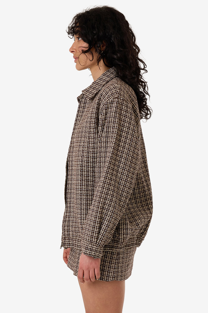 Thrills Hazed Harrington Jacket Coffee