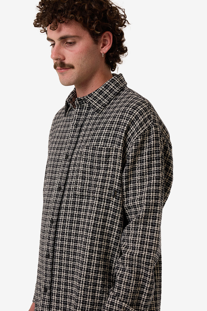 Thrills Hazed Long Sleeve Shirt Black