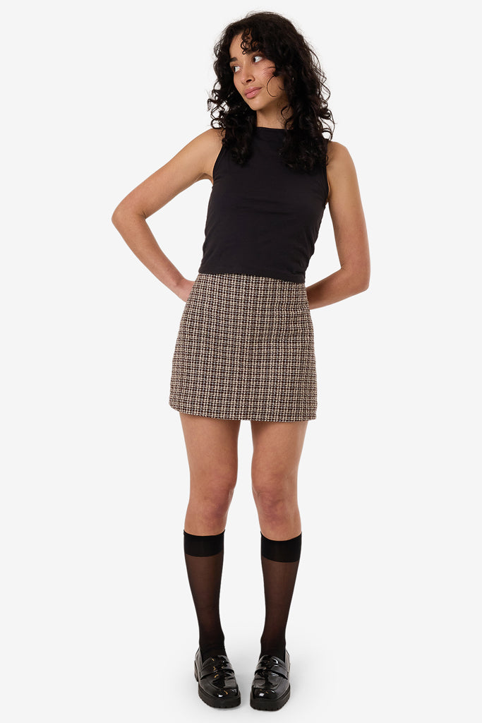 Thrills Hazed Mini Skirt Coffee