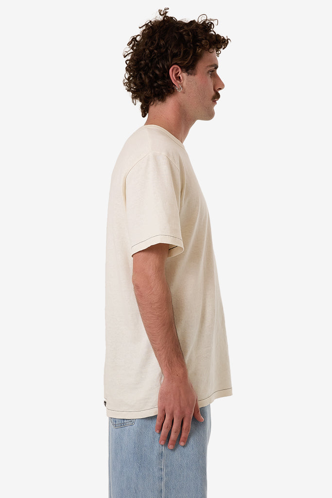 Thrills Hemp Thrills Embro Contrast Stitch Merch Fit Tee Dirty White