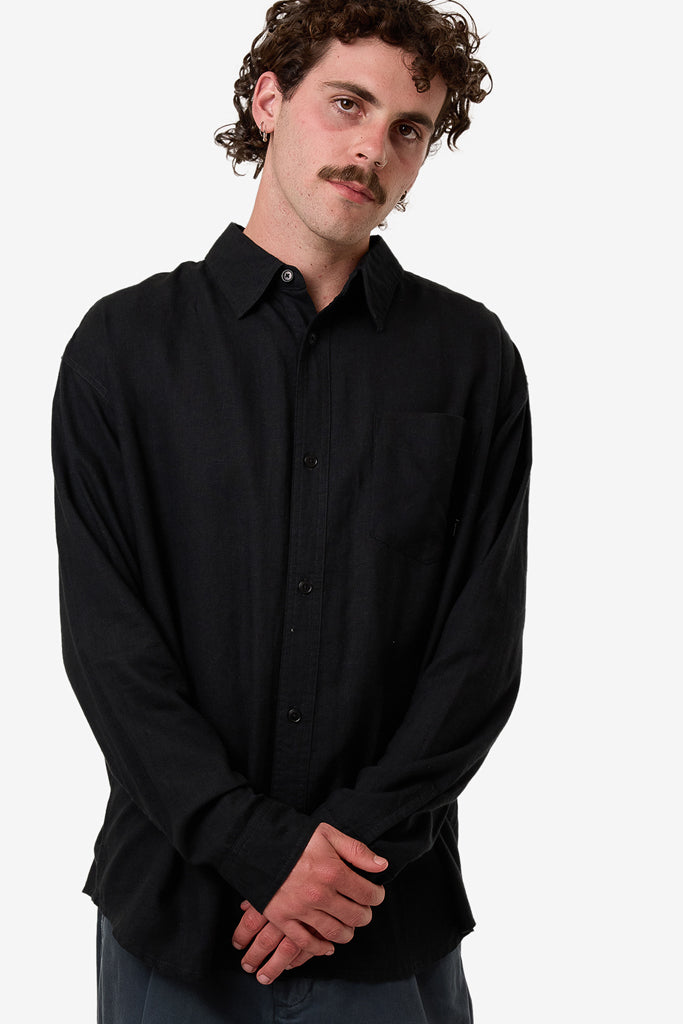 Thrills Hemp Thrills Oversize Long Sleeve Shirt Black