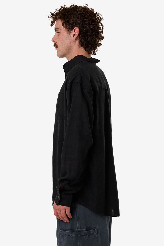 Thrills Hemp Thrills Oversize Long Sleeve Shirt Black