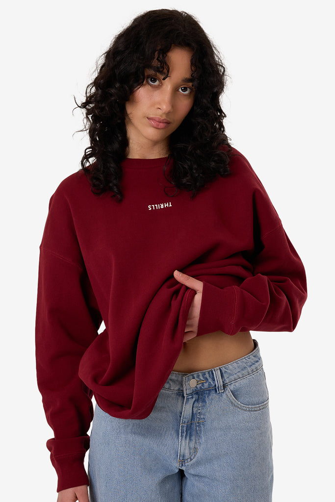 Thrills Minimal Thrills Slouch Crew Cabernet