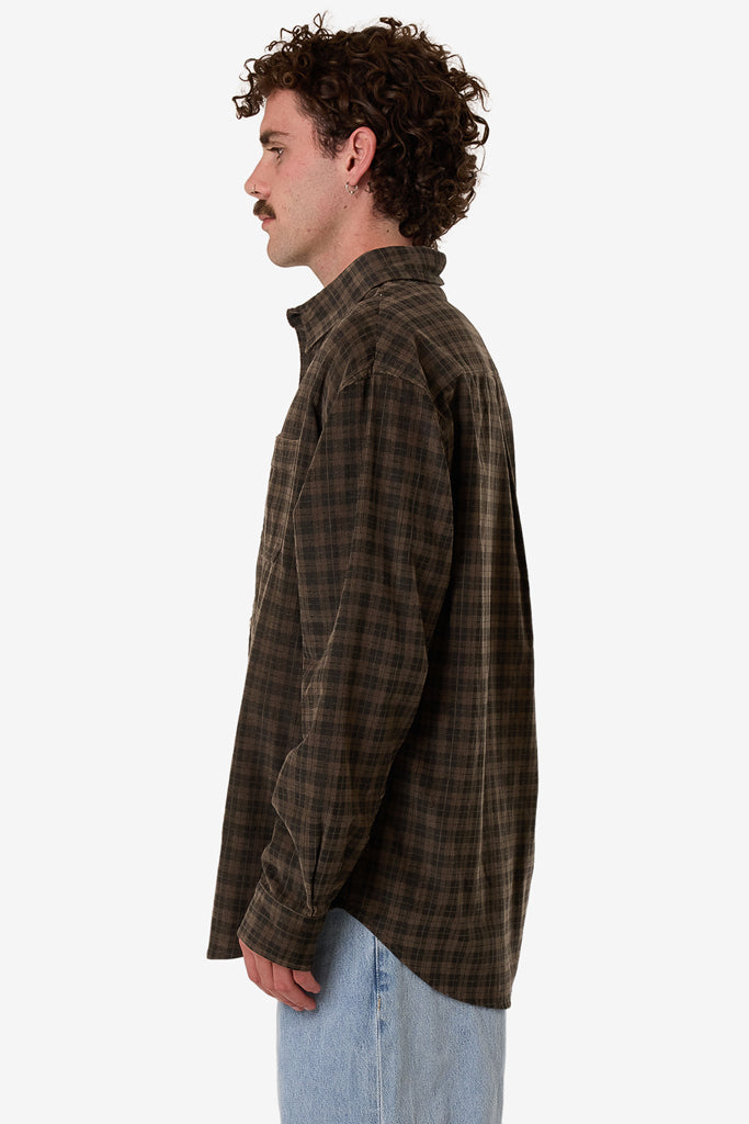 Thrills Thrills Union Cord Check Long Sleeve Shirt Falcon