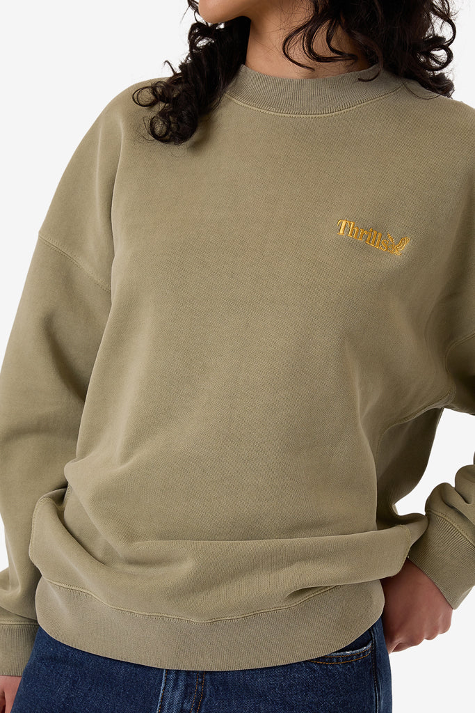 Thrills Thrills Workwear Cocoon Panel Crew Eucalyptus