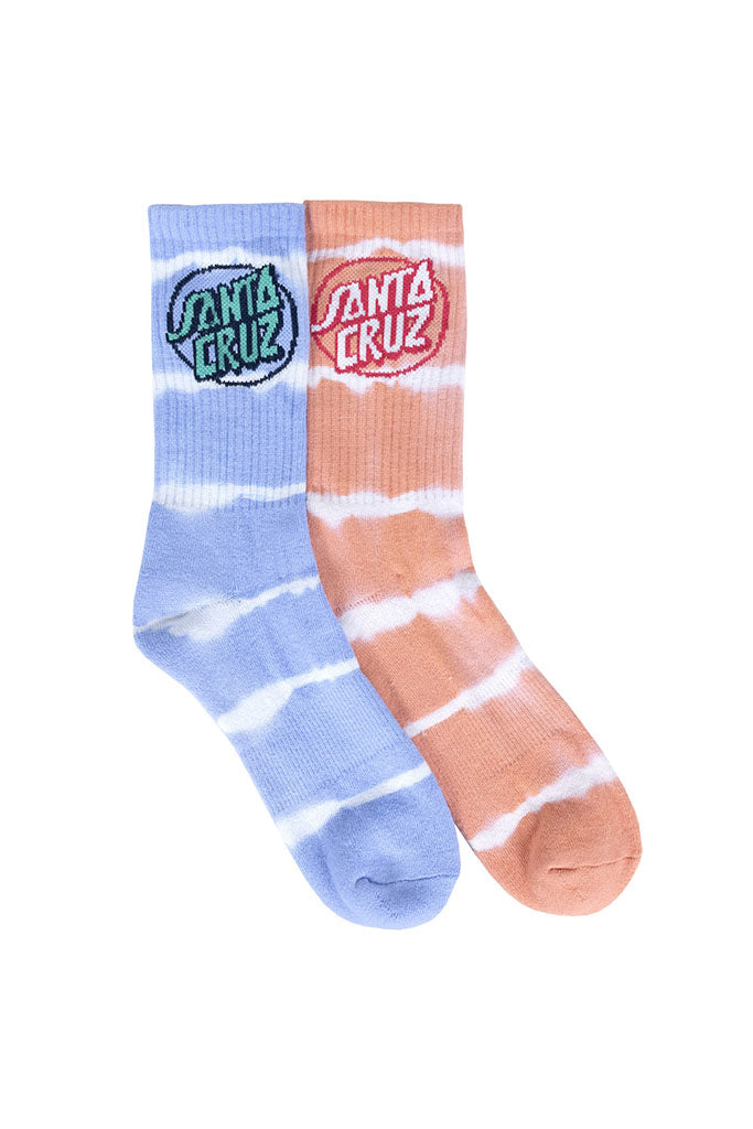 Santa Cruz Tte Dot Crew Sock Vintage Blue Tie Dye